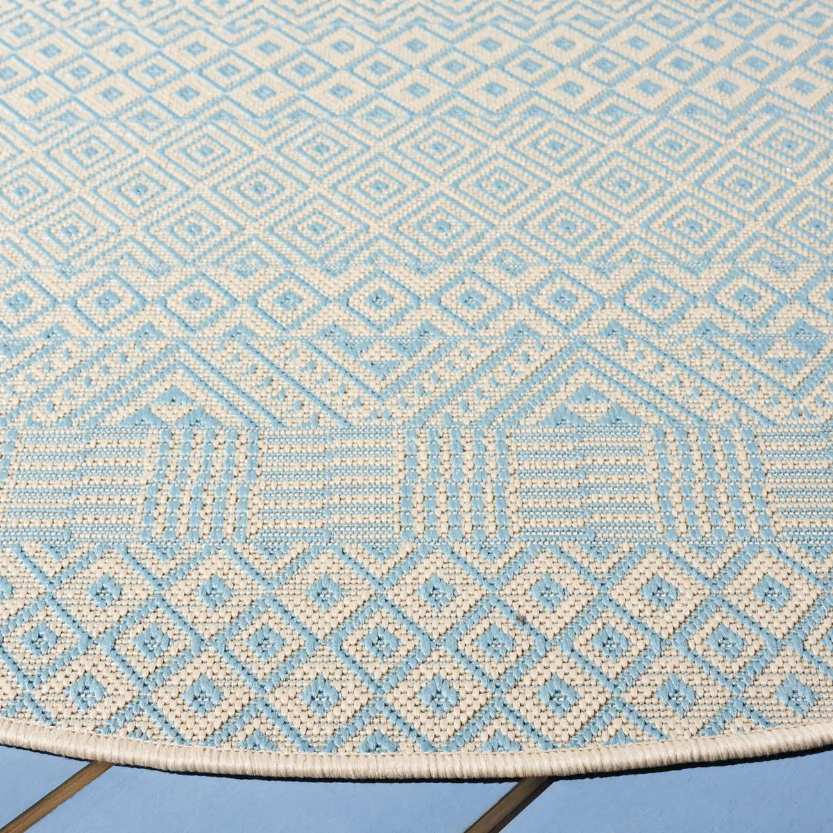 Safavieh Courtyard 5'-3" x 5'-3" Rug in Beige / Aqua