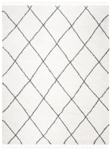 Safavieh Moroccan Fringe Shag 8'-0" x 10'-0" Rug in Ivory / Grey
