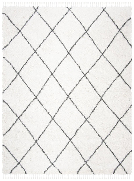 Safavieh Moroccan Fringe Shag 8'-0" x 10'-0" Rug in Ivory / Grey