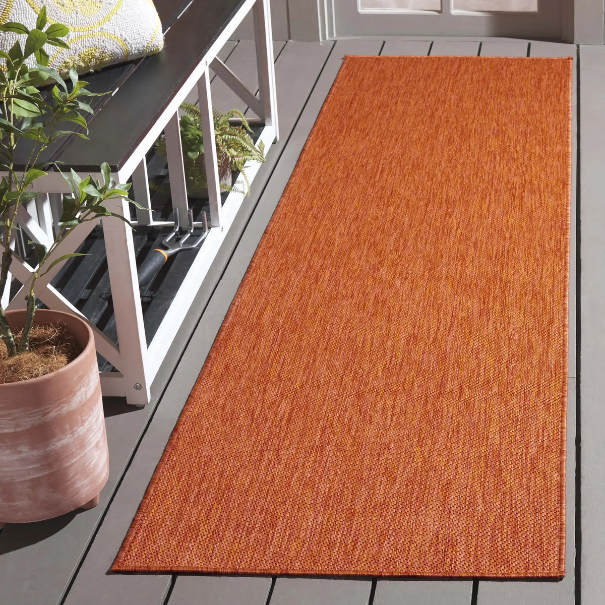 Safavieh Beach House 2'-2" x 10'-0" Rug in Orange