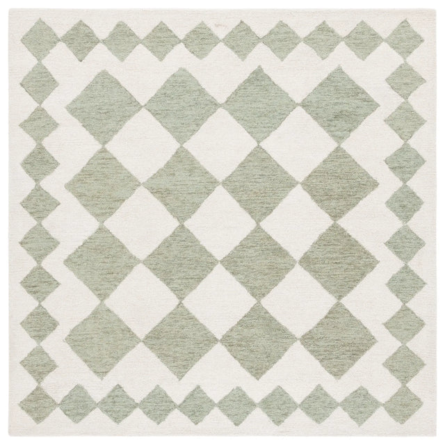 Safavieh Ebony 6'-0" x 6'-0" Rug in Green / Ivory