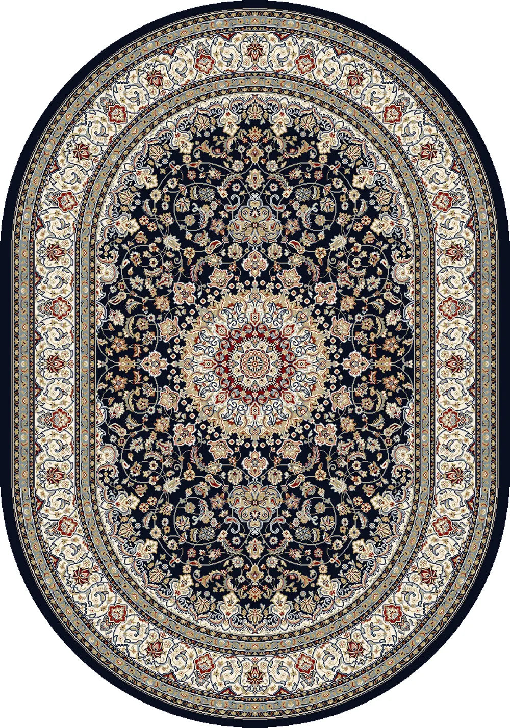 Dynamic Rugs Ancient Garden 57119 Blue / Ivory Rugs - Oval