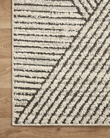 Loloi Fabian Fab-06 Charcoal/Ivory Rug - corner on wood