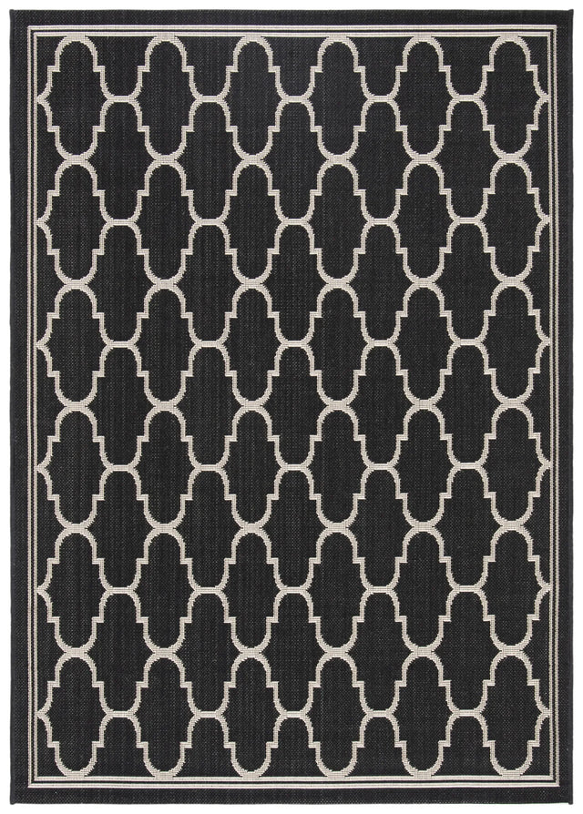 Safavieh Courtyard 4'-0" x 5'-7" Rug in Black / Beige