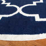 Safavieh Dhurries 6'-0" x 6'-0" Rug in Navy / Ivory