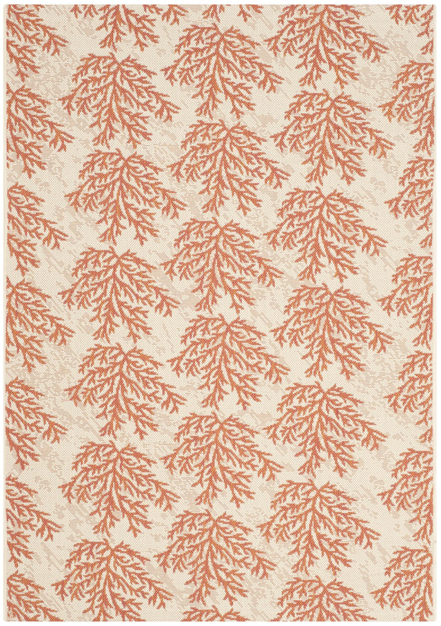 Safavieh Courtyard 4'-0" x 5'-7" Rug in Beige / Terracotta