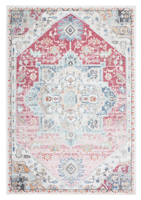 Safavieh Phoenix 500 4'-5" x 6'-5" Rug in Red / Ivory