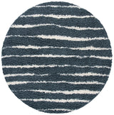Safavieh Venus Shag 600 5'-3" x 5'-3" Rug in Dark Grey / Ivory