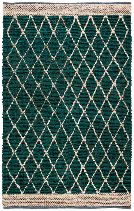Safavieh Natural Fiber 4'-0" x 6'-0" Rug in Dark Green / Natural
