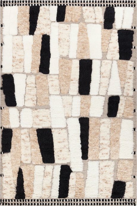 Chandra Arya ARY-57900 Black / Tan / White rug, flat view