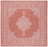 Safavieh Courtyard 6'-7" x 6'-7" Rug in Rust / Ivory