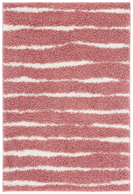 Safavieh Venus Shag 600 4'-0" x 6'-0" Rug in Pink / Ivory