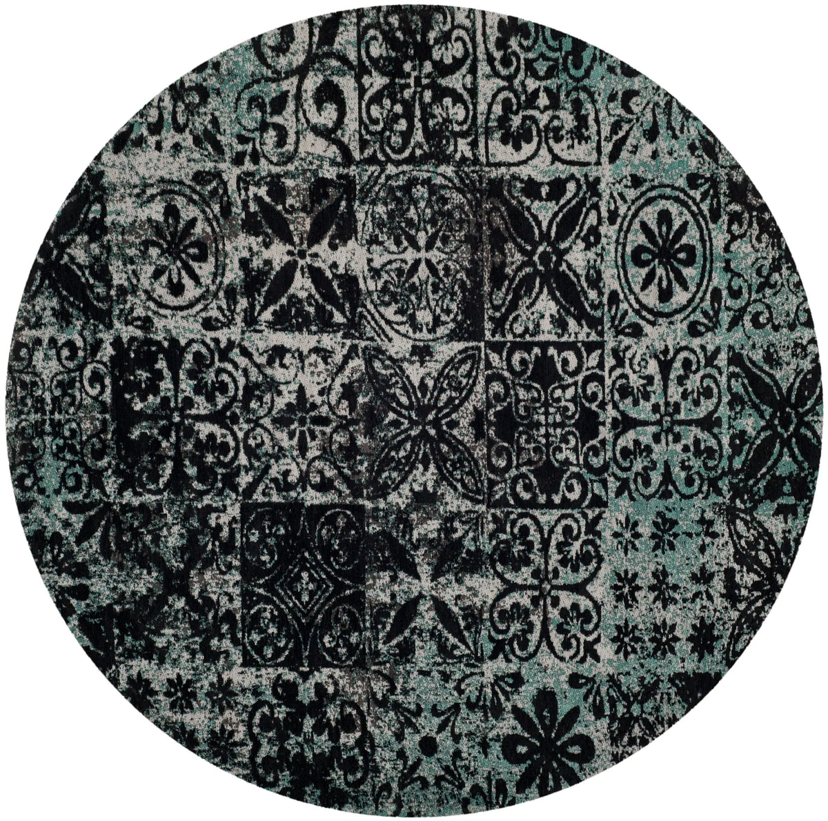Safavieh Classic Vintage 6'-0" x 6'-0" Rug in Teal / Black