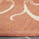 Safavieh Courtyard 6'-7" x 6'-7" Rug in Terracotta / Natural