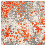 Safavieh Madison 6'-7" x 6'-7" Rug in Grey / Orange