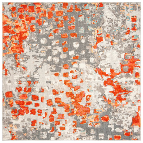Safavieh Madison 6'-7" x 6'-7" Rug in Grey / Orange