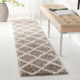 Safavieh New York Shag 2'-0" x 8'-0" Rug in Grey / Ivory