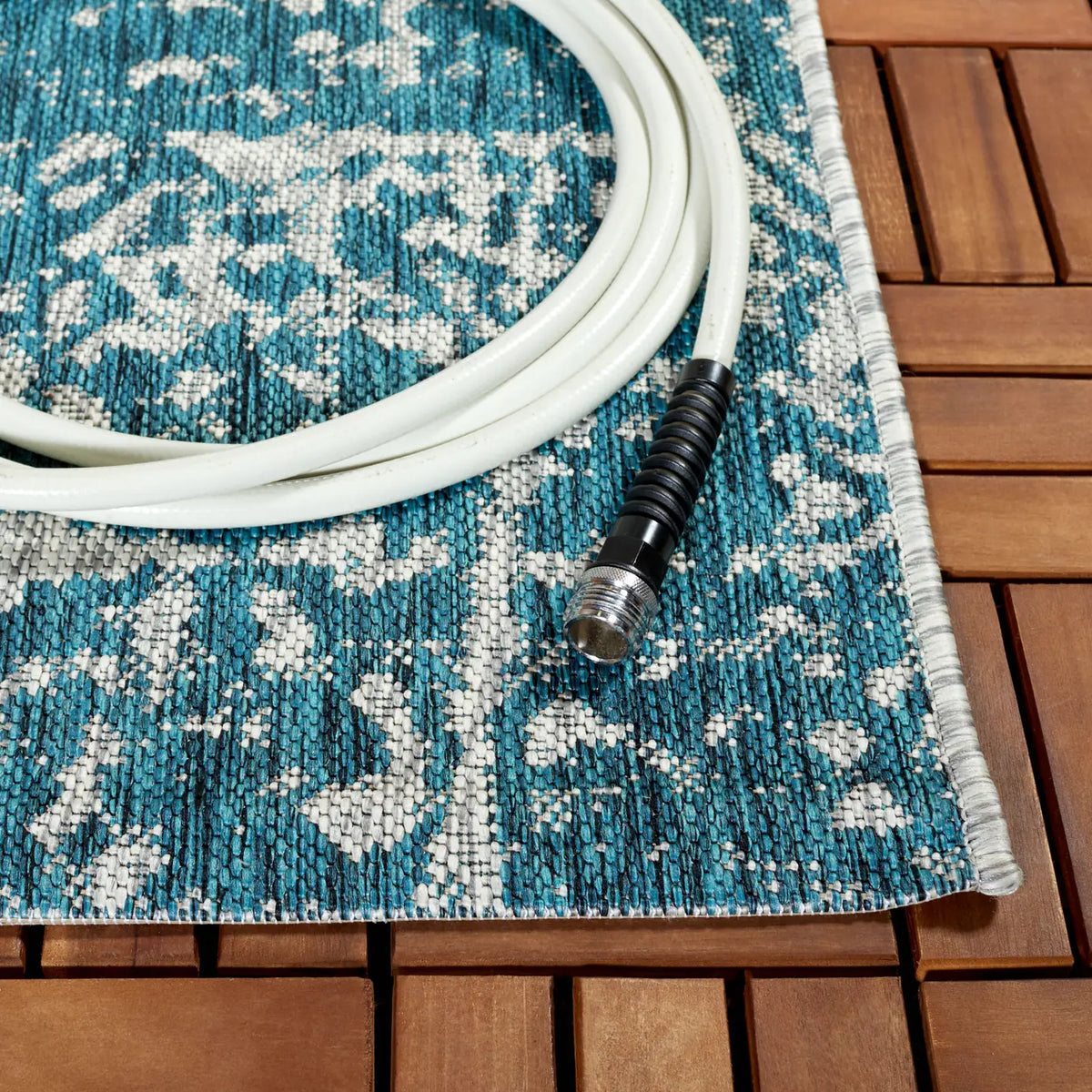 Safavieh Courtyard 6'-7" x 9'-6" Rug in Blue / Grey
