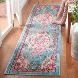 Safavieh Madison 2'-0" x 8'-0" Rug in Light Blue / Fuchsia