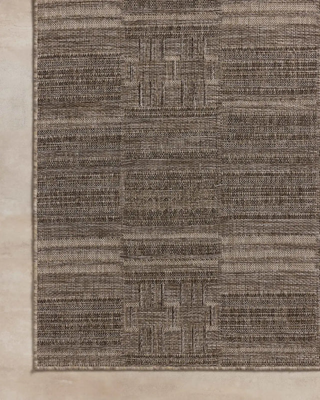 Loloi Birch BIR-01 Natural / Beige Rug - corner on wood