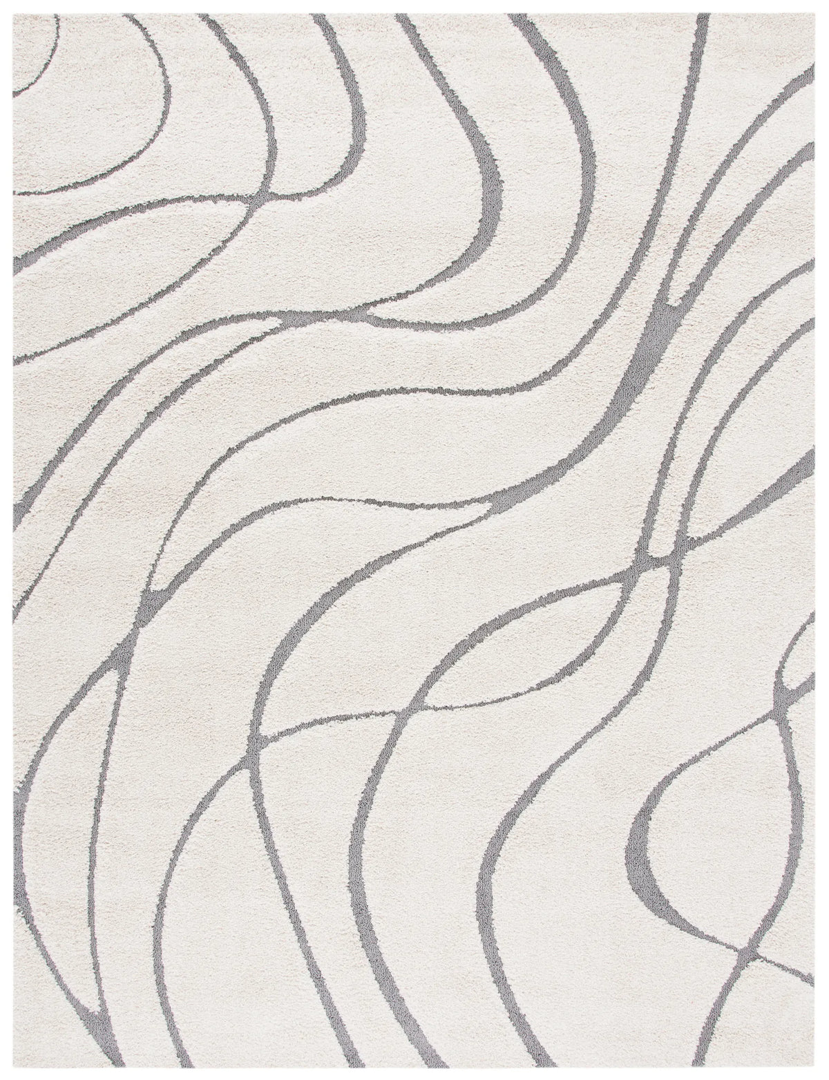 Safavieh Florida Shag 9'-6" x 13'-0" Rug in Cream / Grey