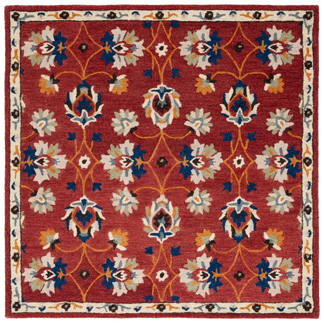 Safavieh Micro-Loop 5'-0" x 5'-0" Rug in Rust / Blue
