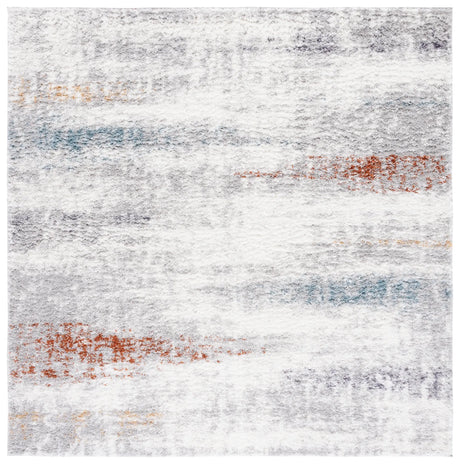 Safavieh Berber Shag 7'-0" x 7'-0" Rug in Blue Rust / Ivory