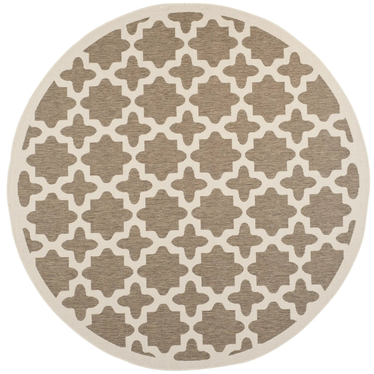 Safavieh Courtyard 7'-10" x 7'-10" Rug in Brown / Bone