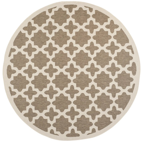 Safavieh Courtyard 7'-10" x 7'-10" Rug in Brown / Bone