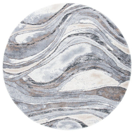 Safavieh Cyrus Shag 5'-5" x 5'-5" Rug in Grey / Beige