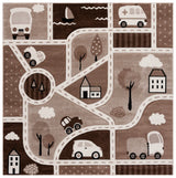 Safavieh Carousel Kids 100 6'-7" x 6'-7" Rug in Brown / Beige
