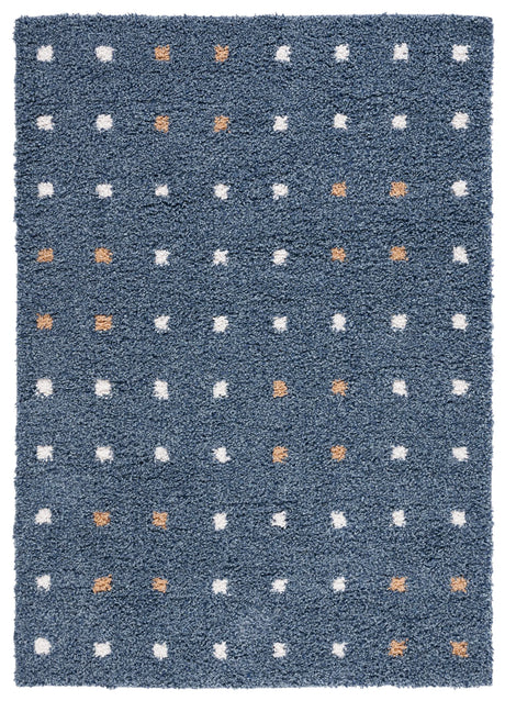 Safavieh Calico Shag 4'-0" x 6'-0" Rug in Blue / Ivory