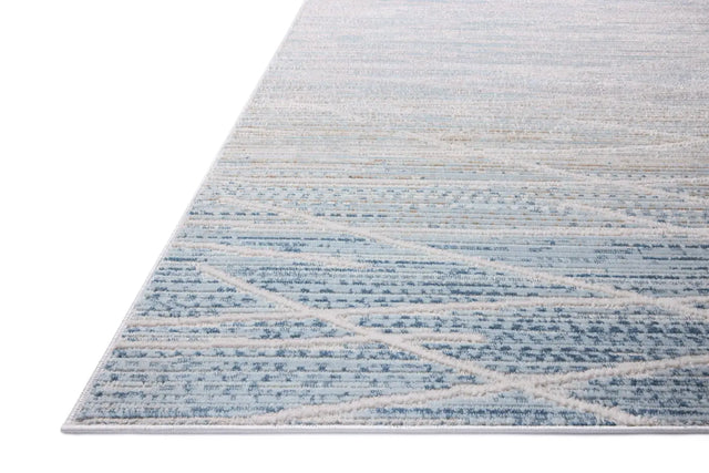 Loloi Townes TOW-07 Natural / Sky Rug - rug corner