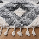 Safavieh Moroccan Tassel Shag 10'-0" x 10'-0" Rug in Ivory / Grey