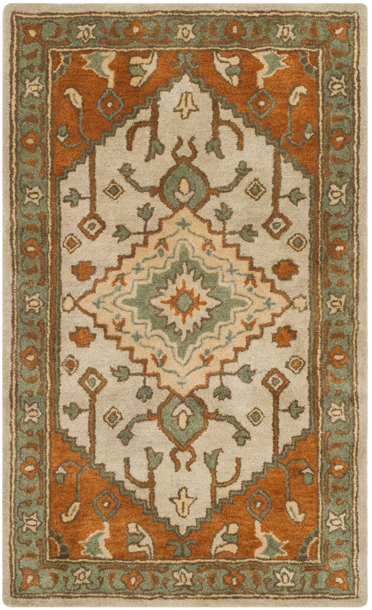 Safavieh Heritage 3'-0" x 5'-0" Rug in Light Blue / Rust