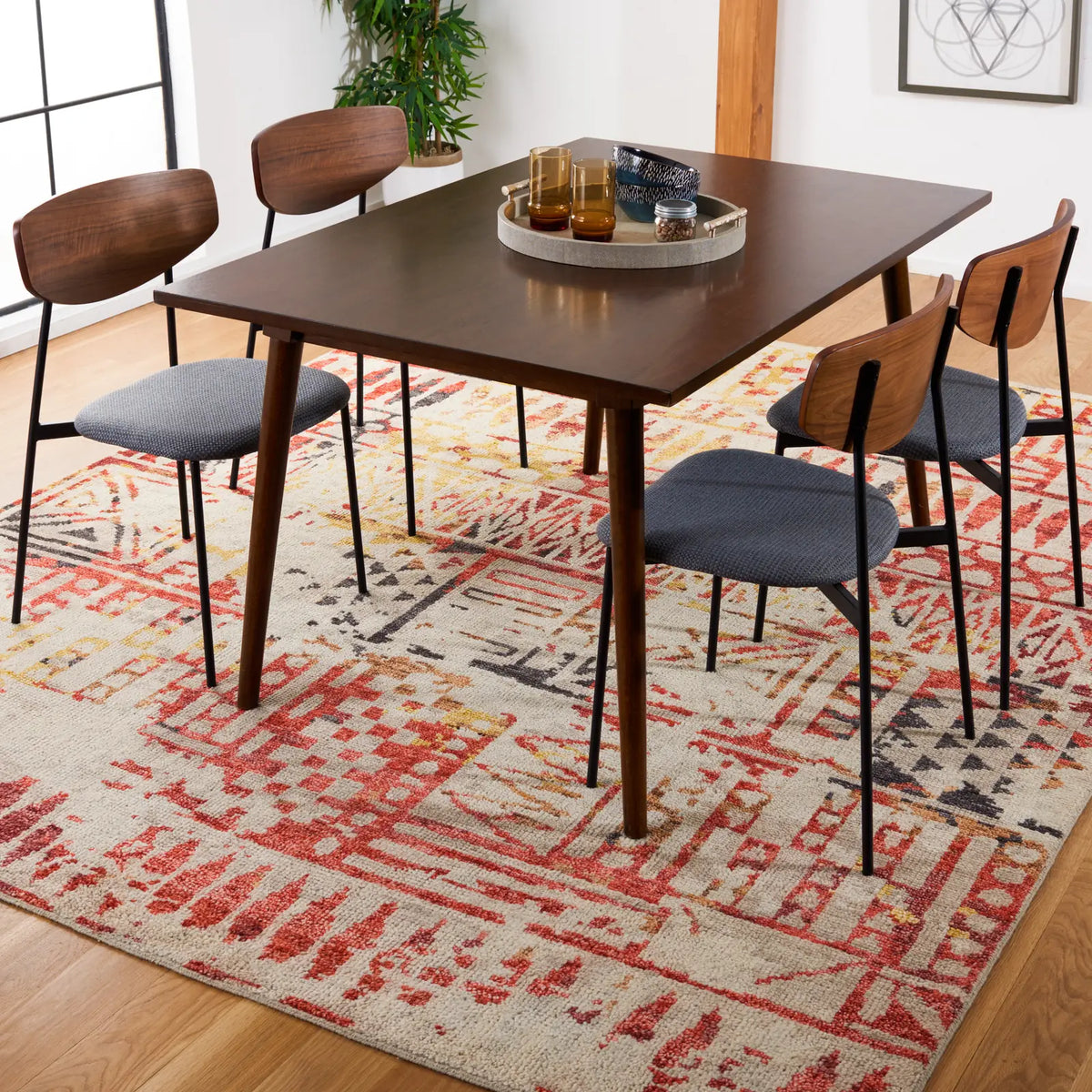 Safavieh Samarkand 10'-0" x 14'-0" Rug in Red / Ivory