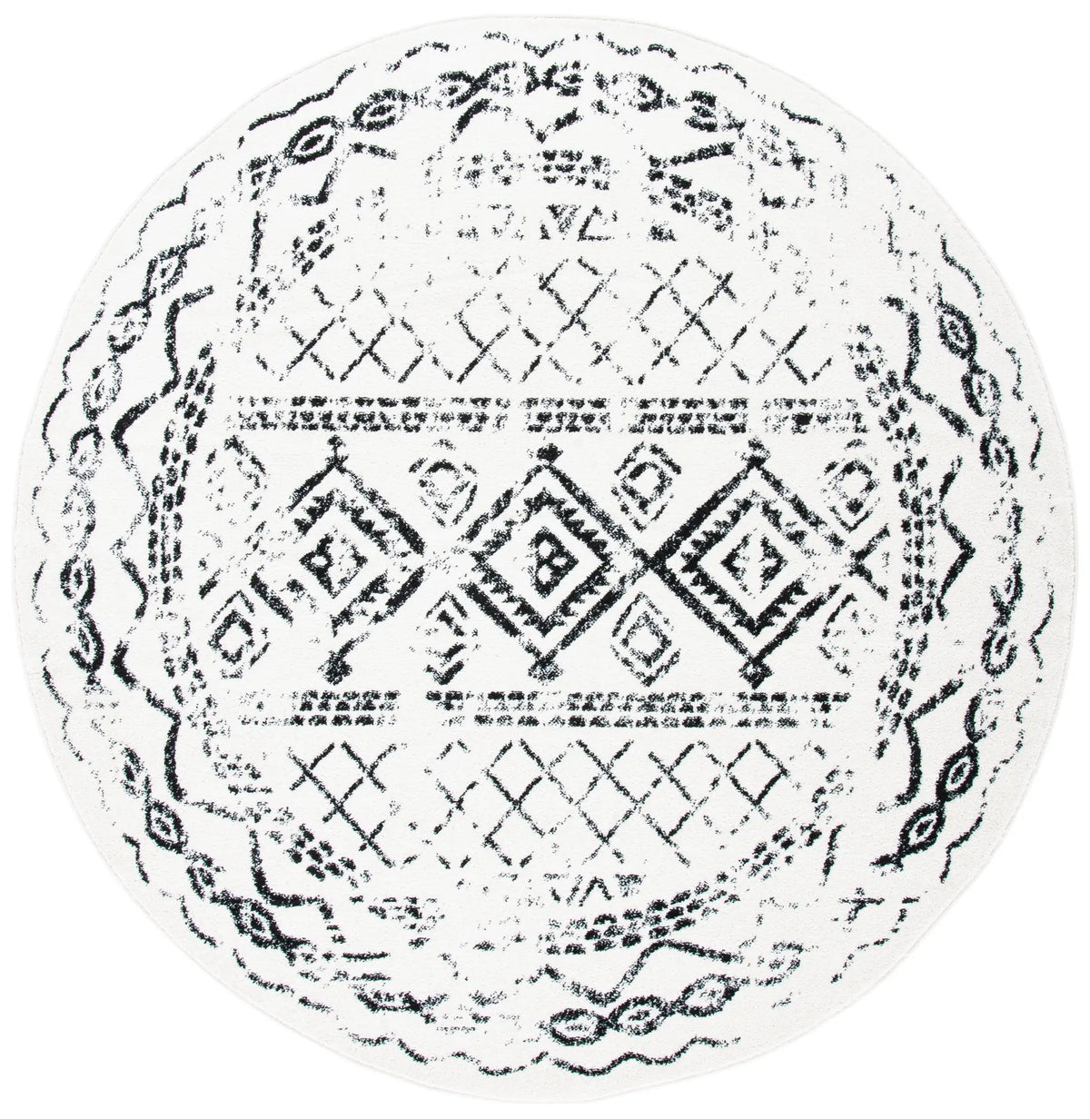 Safavieh Tulum 10'-0" x 10'-0" Rug in Ivory / Black
