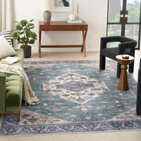 Nourison Grand Washables Grw03 Teal Blue Area Rug