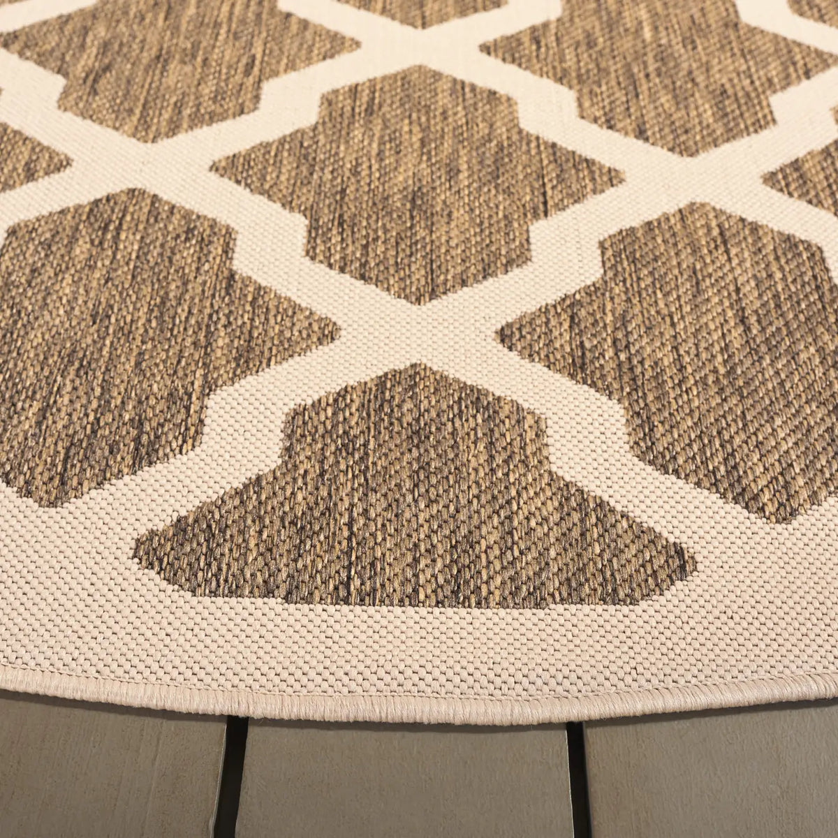 Safavieh Courtyard 7'-10" x 7'-10" Rug in Brown / Bone