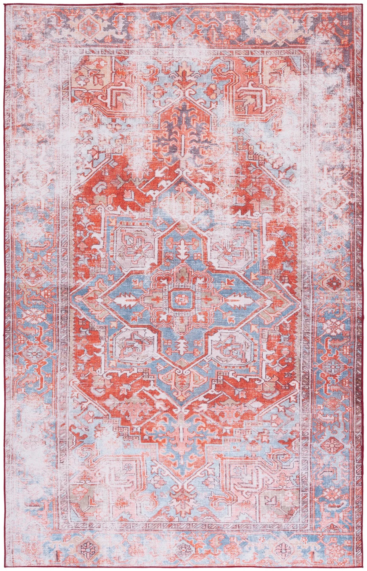 Safavieh Tucson 4'-0" x 6'-0" Rug in Rust / Blue