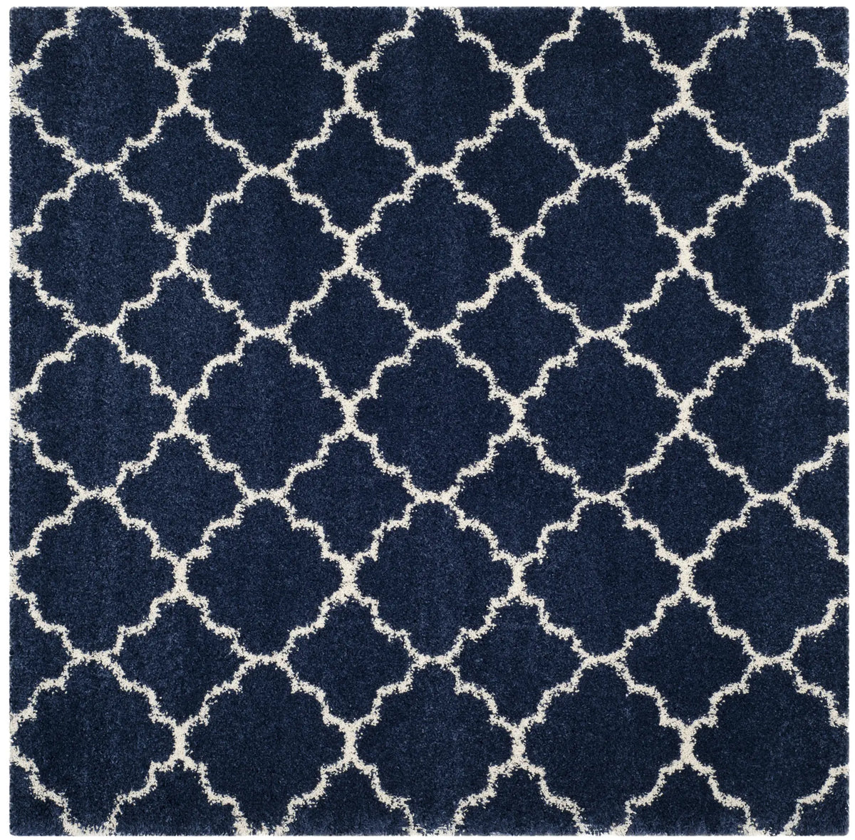 Safavieh Hudson Shag 7'-0" x 7'-0" Rug in Navy / Ivory
