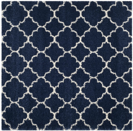 Safavieh Hudson Shag 7'-0" x 7'-0" Rug in Navy / Ivory
