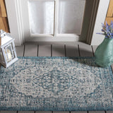 Safavieh Courtyard 2'-0" x 3'-7" Rug in Teal / Cream