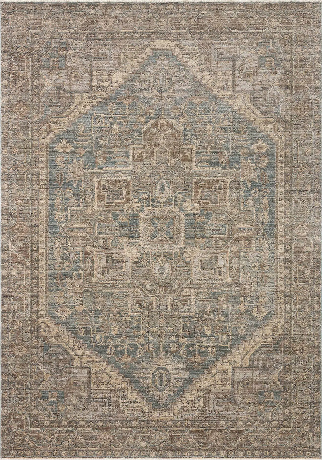 Loloi Priscilla PRL-04 Blue / Bark Rug - main flat