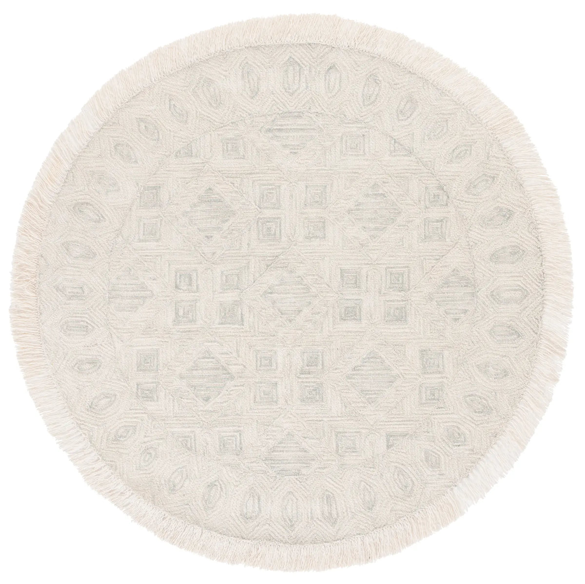 Safavieh Ikat 6'-0" x 6'-0" Rug in Ivory / Grey