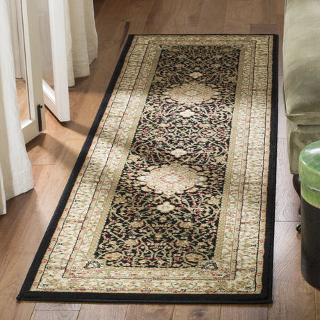 Safavieh Lyndhurst 2'-3" x 12'-0" Rug in Black / Ivory