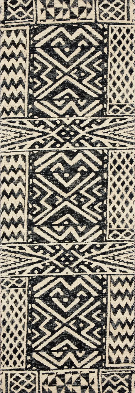 Loloi Mika Mik-13 Ivory/Black Rugs - runner flat