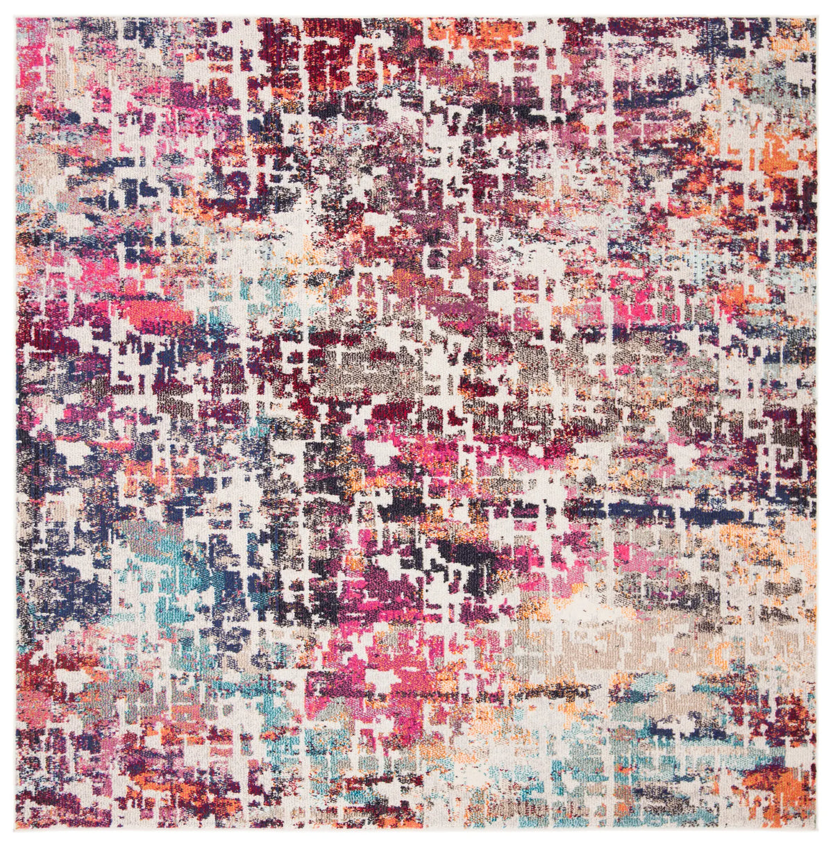 Safavieh Madison 6'-7" x 6'-7" Rug in Red / Light Blue