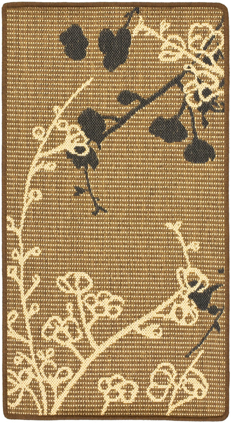 Safavieh Courtyard 2'-0" x 3'-7" Rug in Brown Natural / Black