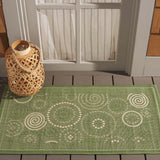Safavieh Courtyard 2'-0" x 3'-7" Rug in Olive / Natural